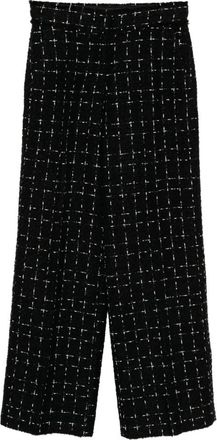 Karl Lagerfeld Boucl&eacute; Stoffen Broek - Dames - Straight fit broeken - Zwart - S - Wol - Broeken