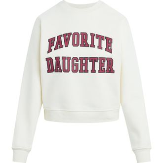 Favorite Daughter Collegiate Cotton Blend Sweatshirt in Gardenia/Raspberry at Nordstrom, Size X-Small