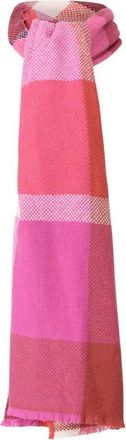 Codello Handgeweven wollen sjaal met geometrisch patroon - Dames - Wintersjaals - Roze - ONE Size - Wol - Accessoires