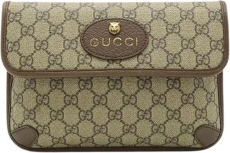 Gucci Pre-owned Belt Bags, male, Beige, Size: ONE SIZE Pre-owned GG Supreme PVC Coated Canvas Waist Bag