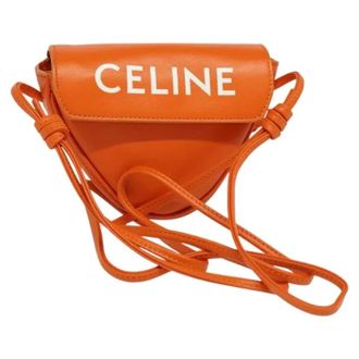 Celine Pre-owned Leather celine-bags - Dames - Pre-owned - Oranje - Maat: ONE Size Leer