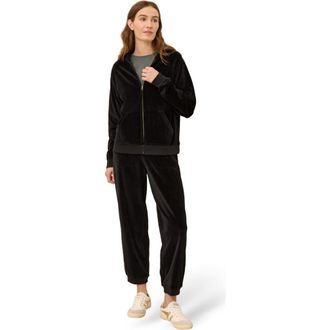 Pact Organic Cotton Pure Velour Zip Hoodie in Black at Nordstrom, Size Small