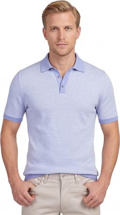 Scotland Blue polo Scotland Blue lichtblauw Wren knitted 3 knoopjes