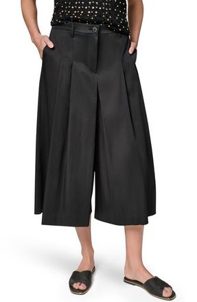 DKNY Pleated Crop Pants in Black at Nordstrom, Size 16
