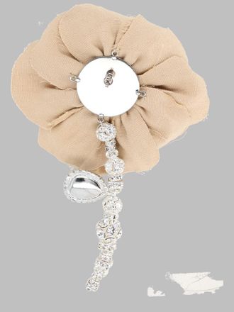 Magda Butrym Sculptural Flower Crystals Earring - Beige