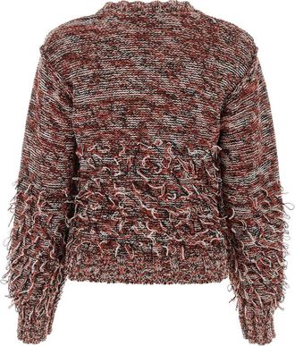 Durazzi Milano Womens Embroidered Cotton Blend Sweater Brickred Maglieria
