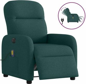 vidaXL Vidaxl - Sill&oacute;n Reclinable De Masaje El&eacute;ctrico Tela Verde Oscuro