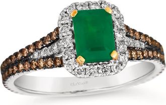Le Vian Ladies New Emerald Cocktail Rings set in 14K Two Tone Gold FRBU 1