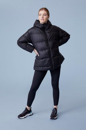 Mountain Warehouse Aura Light Womens Jacket with Front Pockets High Neck Cut Coat Black