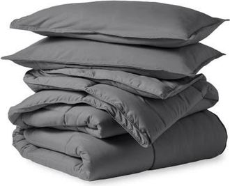 Bare Home All-Season Down Alternative Comforter Set in Grey at Nordstrom, Size Queen