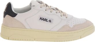 Karl Lagerfeld Witte Leren Lage Sneakers met Veters - Dames - Sneakers - Veelkleurig - 41 EU - Leer - Schoenen