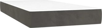 vidaXL Vidaxl - Colch&oacute;n Muelles Ensacados Terciopelo Gris Oscuro 100x200x20 Cm