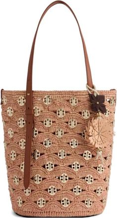 Paco Rabanne 1969 Embellished Raffia Bucket Bag - female - Rabanne - Bucket Bags - Beige - ONE SIZE - Bags