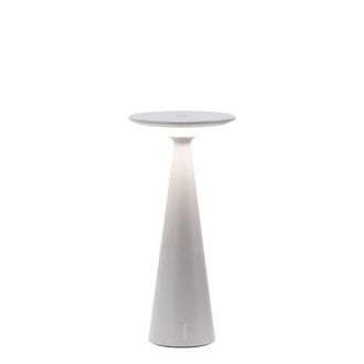 Zafferano L&aacute;mpara de mesa zafferano led de aluminio gris inal&aacute;mbrica recargable
