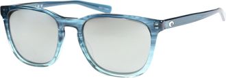 Costa SULLIVAN Grey Silver Mirror Polarized Glass Square Unisex Sunglasses 6S2002 200204 53