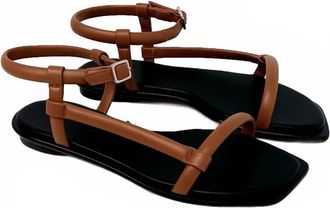Lafayette 148 New York Womens Calfskin Leather City Sandals In Copper