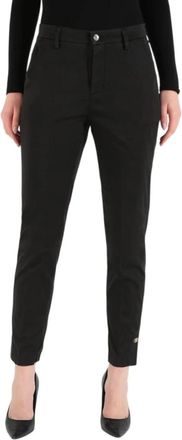 Liu Jo Zwarte katoenen sigarettenbroek - Dames - Slim Fit Broeken - Zwart - W31 - Katoen - Broeken