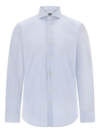 Boggi Milano naples-collar striped-pattern shirt - Blue