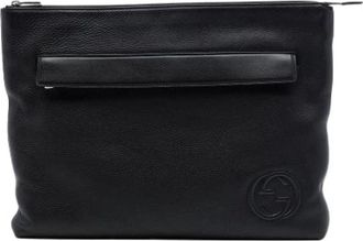 Gucci Pre-owned Vintage Clutch - Dames - Vintage Clutch - Zwart - ONE Size - Leer - Vintage