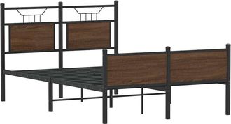 vidaXL Estructura De Cama Sin Colch&oacute;n Madera Marr&oacute;n Roble 120x200 Cm Vidaxl