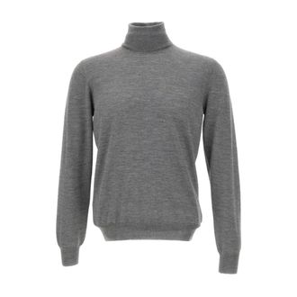 Gran Sasso Turtlenecks, male, Gray, Size: L Turtleneck Ribbed Sweater