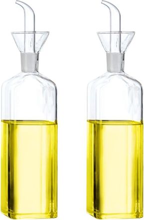OEM Juego De 2 Botellas De Cristal Para Aceite De Oliva, Vinagre, Vaso Medidor Con Pico Vertedor Para Cocinar Y Barbacoa (500 Ml)