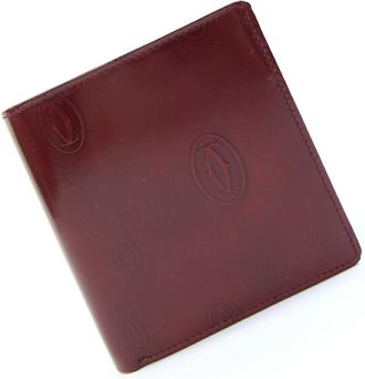 Cartier Happy Birthday Bordeaux Leather Wallet (Bi-Fold) (Pre-Owned)