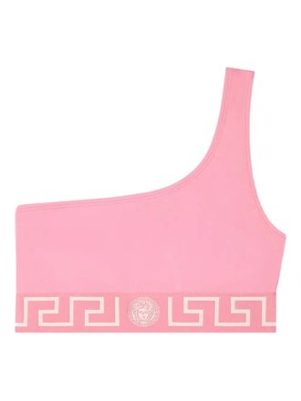 Versace Greca Border asymmetrische bikinitop - Roze