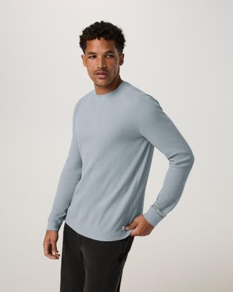 Vuori Clothing Waffle Crew Neck T-Shirt | Raindrop | Medium