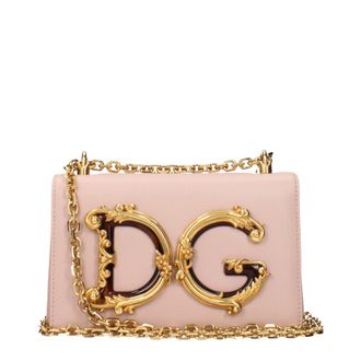 Dolce & Gabbana Dolce&Gabbana Damens Umh&auml;ngetaschen aus rosa/puderrosa Leder
