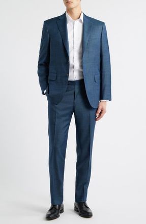 Canali Siena Regular Fit Dark Green Denim Effect Wool Suit at Nordstrom, Size 40 Us