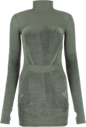 Dion Lee Sage Green Stretch Viscose Blend Mini Dress