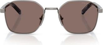 Prada 51mm Polarized Square Sunglasses in Gunmetal /Light Brown Polar at Nordstrom