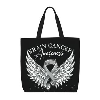 Generic Women Handbag Brain Cancer Awareness Ladies Shopping Shoulder Bag Waterproof Large Capacity Shopping Bags, For Daily, Birthday, Gym, Wedding, Graduati