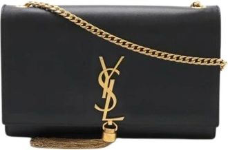 Saint Laurent Pre-owned Cross Body Bags, female, Black, Size: ONE SIZE Pre-owned Leather Shoulder Bag