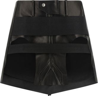 Rick Owens Black Calfskin Long Womens Skirt