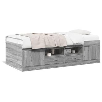 Berkfield Home Daybed with Drawers without Mattress Grey Sonoma 90x200 cm