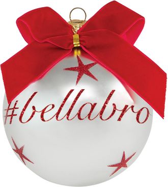 KASANOVA Pallina di Natale con scritta bellabro 10 cm