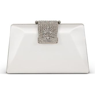 Badgley Mischka Amira Faceted Minaudiere in White at Nordstrom, Size Small