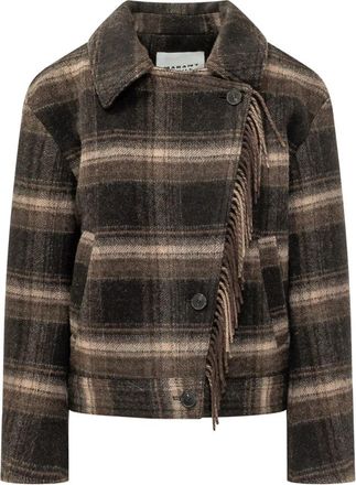 Isabel Marant Galeane Jas - Dames - Zomerjassen - Bruin - S - Wol - Jassen