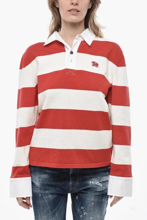 Dsquared2 Maglia a Righe in Cotone con Collo a Polo Dsquared2