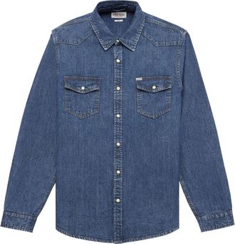 Guess Slim Long-Sleeve Denim Shirt - Heren - Spijkeroverhemden - Blauw - M - Denim - Overhemden