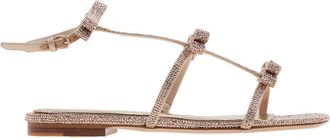 Ferragamo Bow Crystal Embellished Sandals, Size 7 C