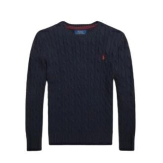 Polo Ralph Lauren Round-neck Knitwear, male, Blue, Size: S Crewneck Sweater