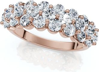 Pompeii3 2Ct Multi Row Diamond Anniversary Ring 14k Gold Lab Grown