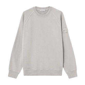 Stone Island Sweatshirts, male, Gray, Size: XL Heavyweight Cotton Fleece Sweatshirt