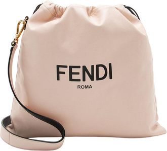 Fendi Pink Leather Drawstring Medium Shoulder Bag (Authentic Pre-Loved)