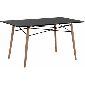 Beliani Beliani - Tavolo da Pranzo Legno Chiaro Piano Nero Moderno Scandinavo 140 x 80 cm Biondi