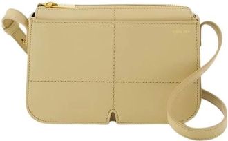 Burberry Cross Body Bags, female, Beige, Size: ONE SIZE Beige Leather Crossbody Bag with Magnetic Closure