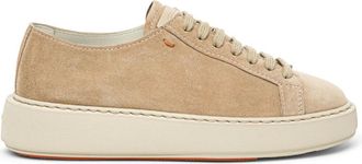 Santoni Su&egrave;de Sneakers met Ronde Neus - Dames - Schoenen - Beige - Maat: 37 EU Su&egrave;de